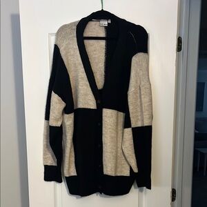 Ichi Black and Cream Cardigan